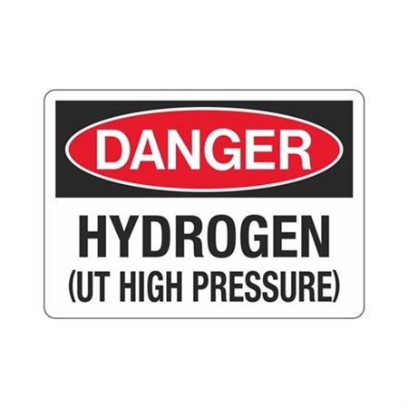 Danger Hydrogen (UT High Pressure) Sign